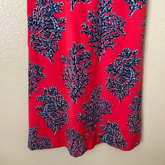 Lilly Pulitzer Dress Womens Size XS Pink Blue Mini Coral Reef Jersey Knit Beach - Picture 7 of 11